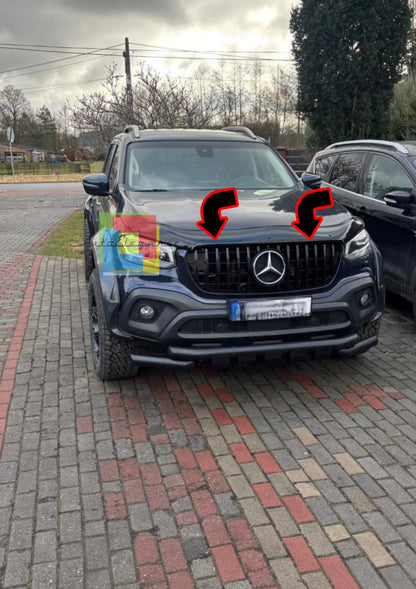 ⭐MERCEDES CLASSE X W470 17+ GRIGLIA ANTERIORE MASCHERINA PROFILI NERI AMG LOOK⭐