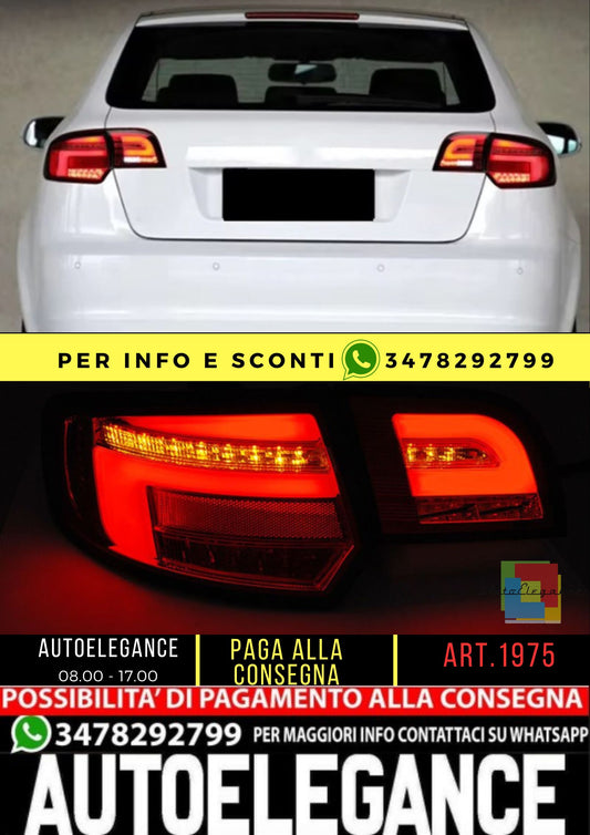 ⭐FARI POSTERIORI PER AUDI A3 8P 2008-2012 FULL LED DINAMICI⭐