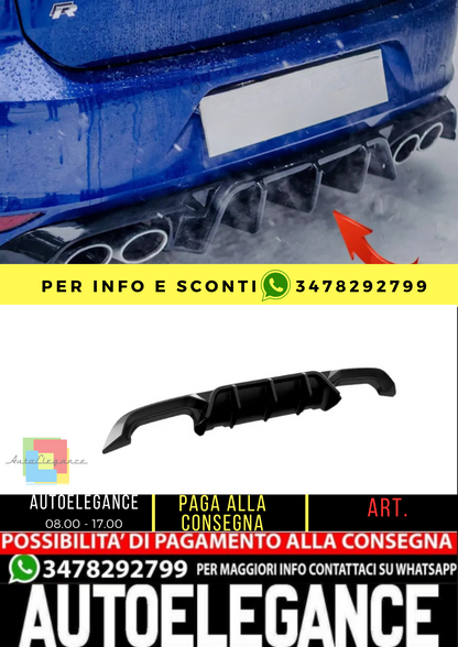 ⭐Diffusore grembiule posteriore compatibile con VW Golf Mk7 R 2013-2016 nero l ⭐