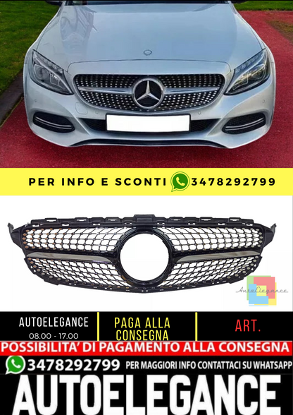 💥BLACK DIAMOND RADIATOR GRILLE SUITABLE FOR Mercedes Benz C-Class W205 14-18💥 