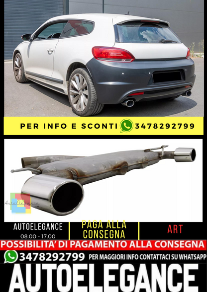 ⭐Terminali di Scarico per VW Scirocco 08+ Tubi doppia uscita R Design⭐