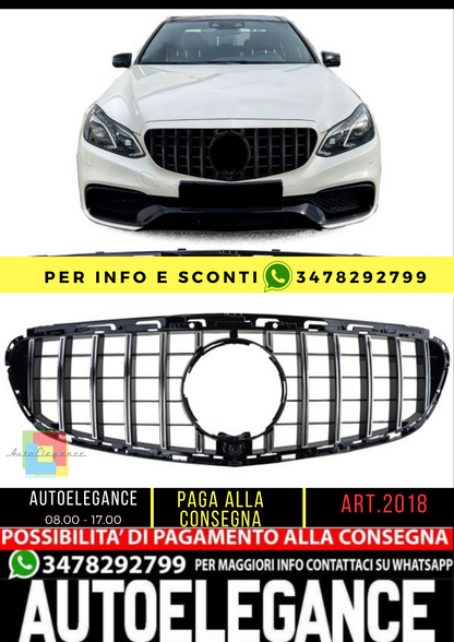 ⭐Sport Grille Black Gloss fits for Mercedes E W212 S212 Facelift 13-16 ⭐