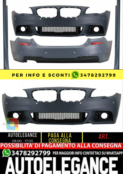 ⭐Body Kit for BMW 5 F10 LCI 14-17 Bumper Side Skirts M-Technik Look⭐