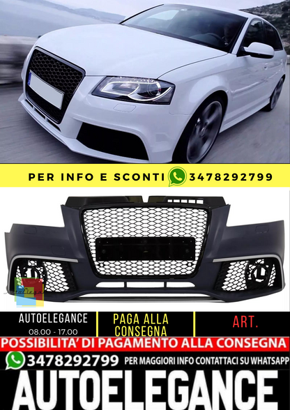⭐Paraurti per Audi A3 8P Facelift Sportback Hatchback Convertible09-12 RS3 Look⭐