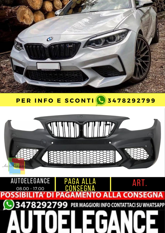 ⭐Paraurti per BMW 2 F87 M2 16-20 Rene Griglia Doppia Striscia M2C Look ⭐