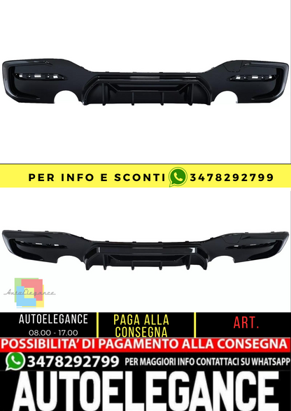 ⭐Diffusore d'aria Doppia Uscita Scarico Singolo per BMW 1 F20F21 LCI 15-19 Nero⭐
