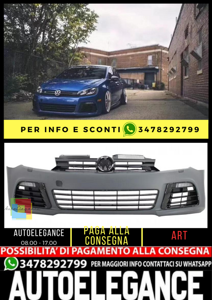 ⭐Bumper for VW Golf 6 Mk6 VI 08-13 LED Look Fog Lights Grilles⭐