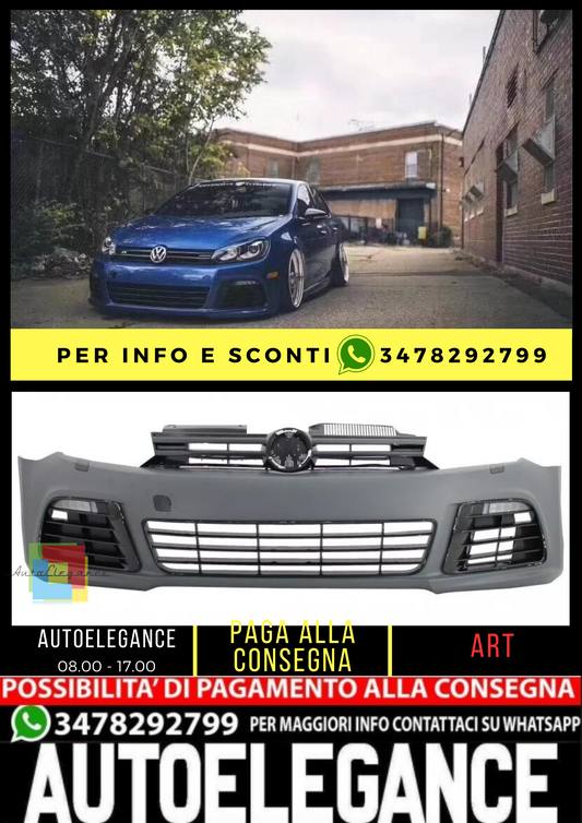 ⭐Bumper for VW Golf 6 Mk6 VI 08-13 LED Look Fog Lights Grilles⭐