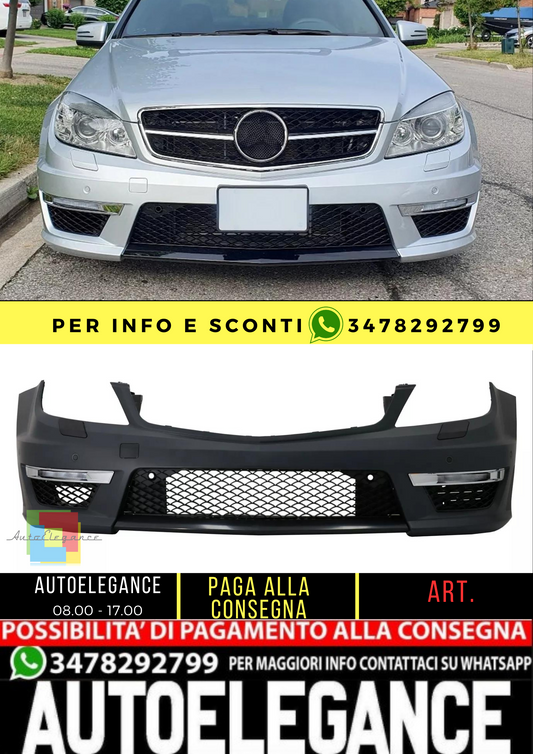 ⭐Paraurti anteriore per Mercedes Classe C W204 S204 C204 07–15 Facelift C63⭐