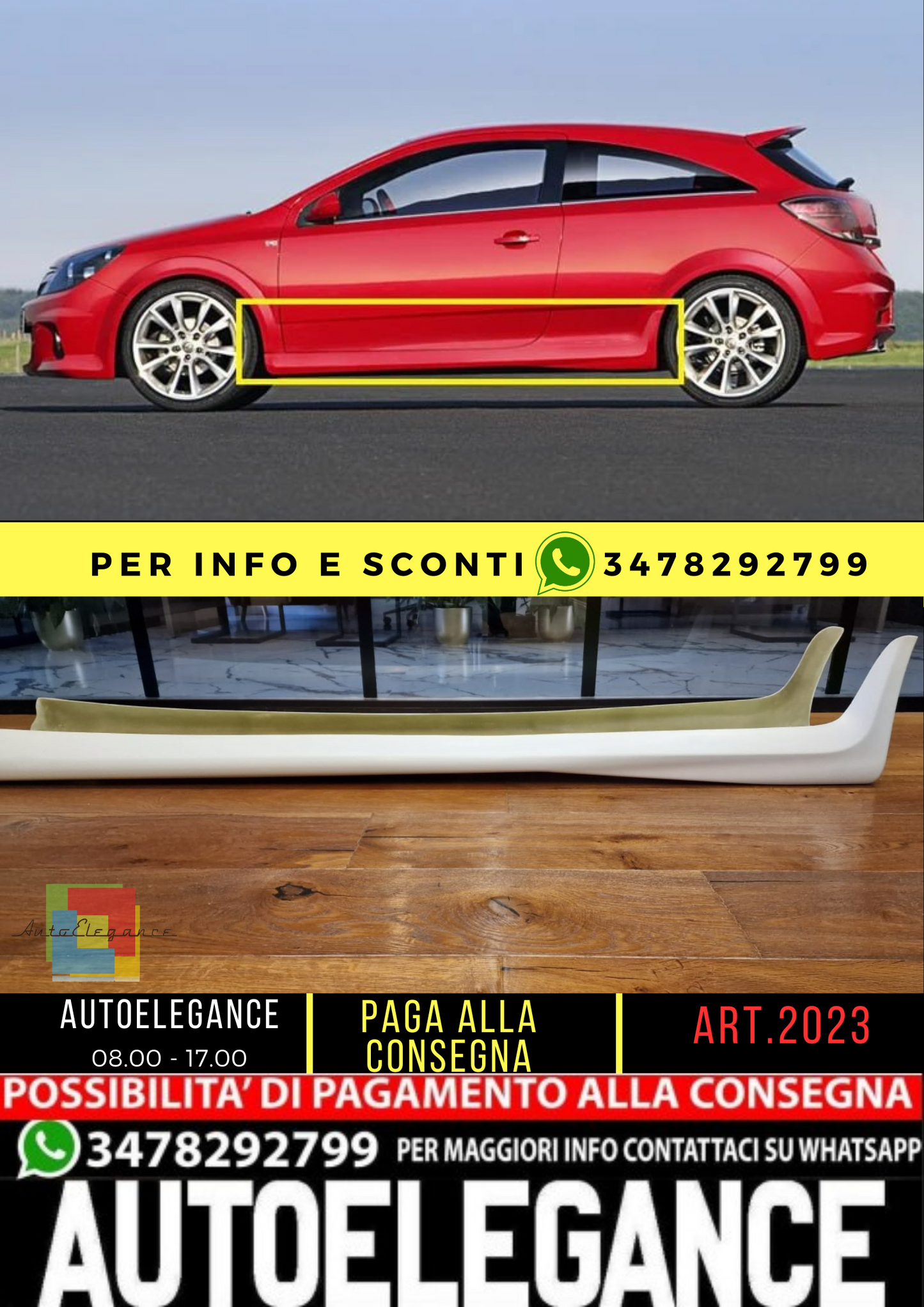 ⭐MINIGONNE ASTRA H 2005-2009 3 PORTE LOOK OPC GREZZO⭐