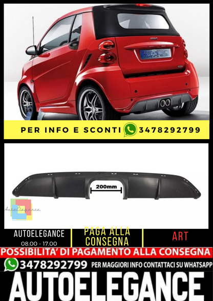 ⭐Diffusore posteriore Apertura Spoiler per Smart ForTwo 451 Facelift 2012-2015⭐