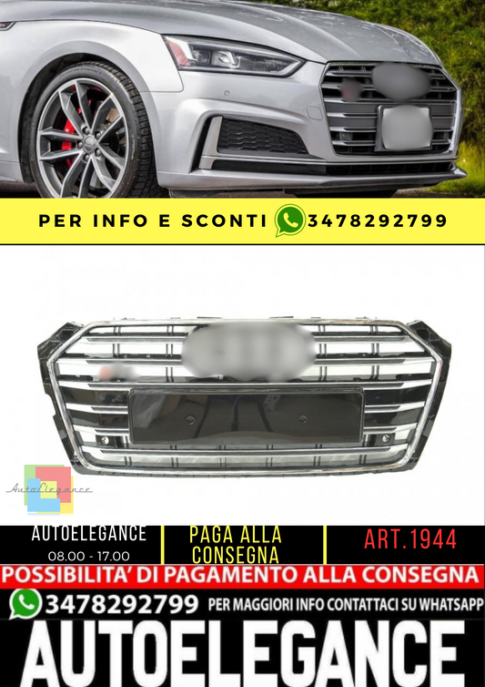 ⭐1944 GRIGLIA ADATTO PER S5 A5 F5 2015-2019 LOOK S5 NERA PROFILI CROMATI⭐