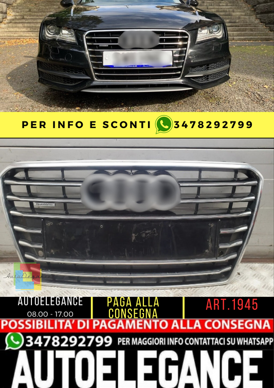 ⭐ART. 1945 GRIGLIA ADATTO PER A7 2010-2014 LOOK S7 NERA PROFILI CROMATI⭐
