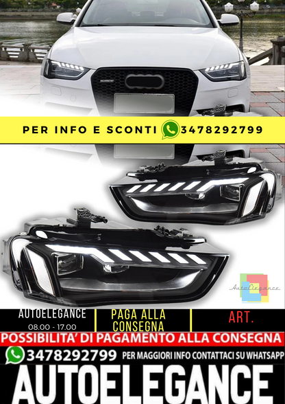 ⭐ COPPIA FARI FULL LED ADATTO PER A4 b8 restyling 12-16 H7⭐