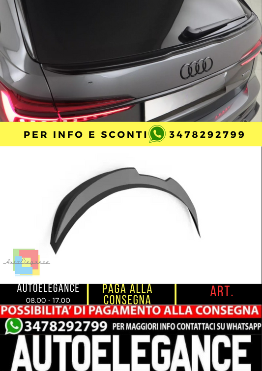 ⭐ Estensione Spoiler Posteriore compatibile con AUDI S6 C8 Avant 2019+ Nero Lucido ⭐