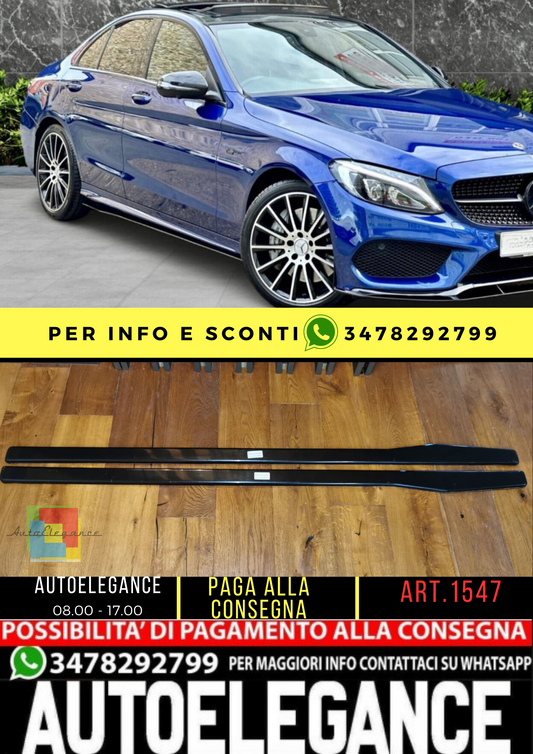 ⭐1547 Under skirts suitable for mercedes c class w205 c205 black glossy⭐ 