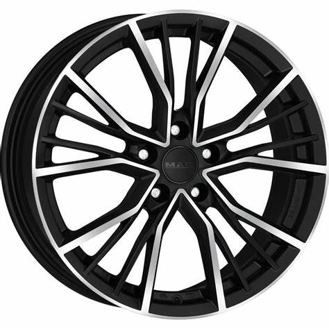 CERCHI CERCHIO IN LEGA 16" Adatto per AUDI A1 MAK UNION NERO SILVER
