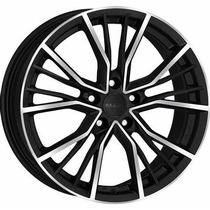 CERCHI CERCHIO IN LEGA 16" Adatto per AUDI A1 MAK UNION NERO SILVER
