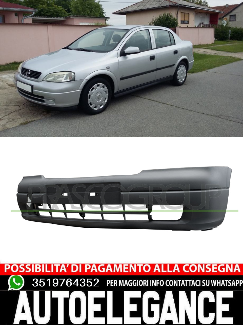 Paraurti Prasco Premium CON PRIMER SEDE FENDI MOD. BENZINA per Opel 1400196