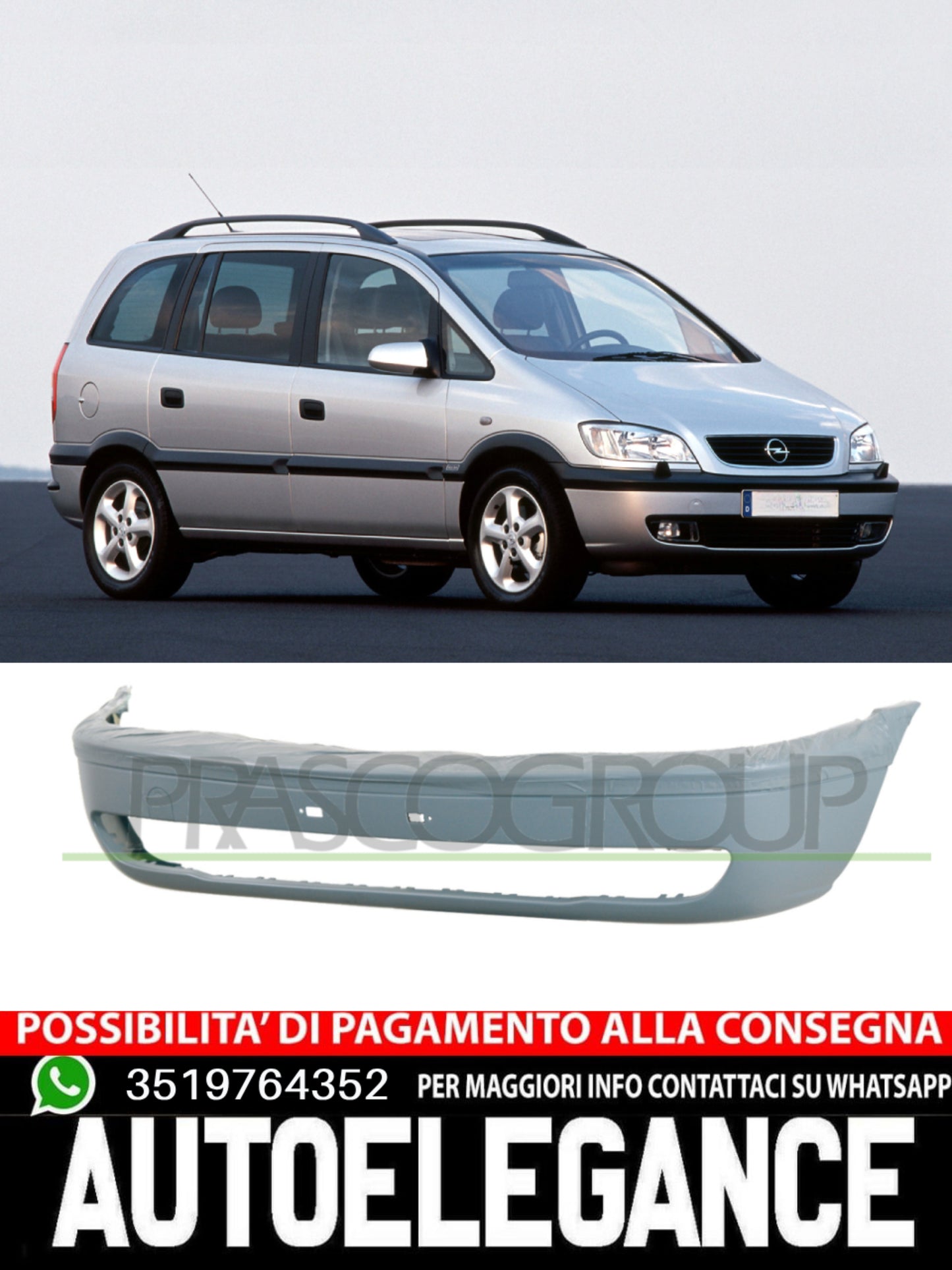 Paraurti Prasco Anteriore PARZIALMENTE PRIMER Per Opel Zafira A 1400132