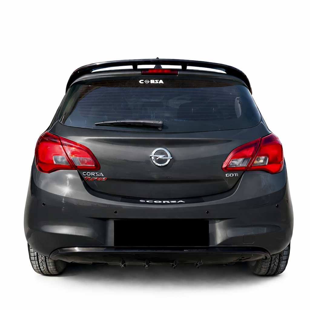 💫ART.2153 SPOILER ADATTO PER OPEL CORSA E 5 PORTE 2014-2019 NERO LUCIDO💫