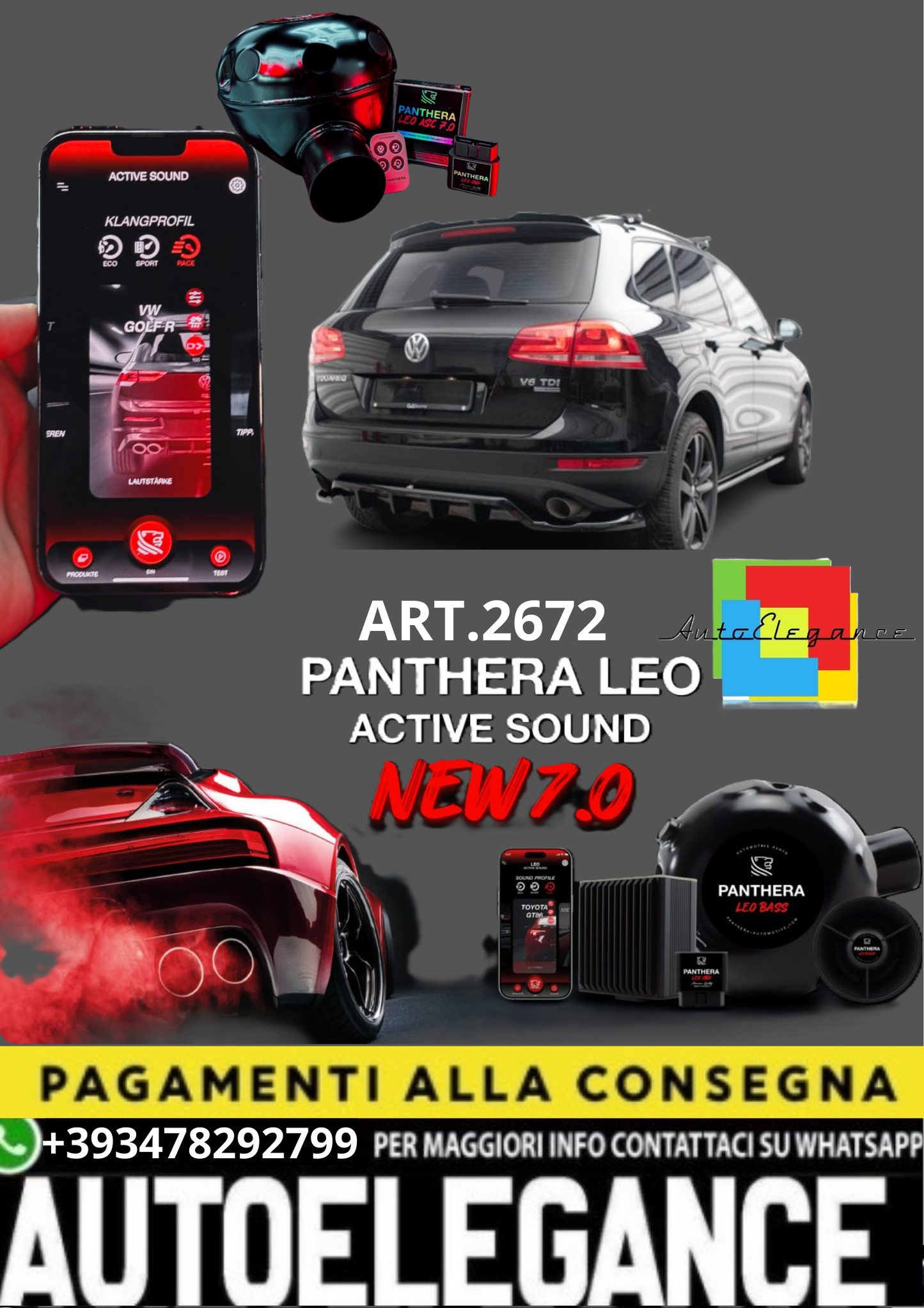 💥ART.2672 PANTHERA SOUND SYSTEM ADATTO PER VOLKSWAGEN TOUAREG MK2 💥