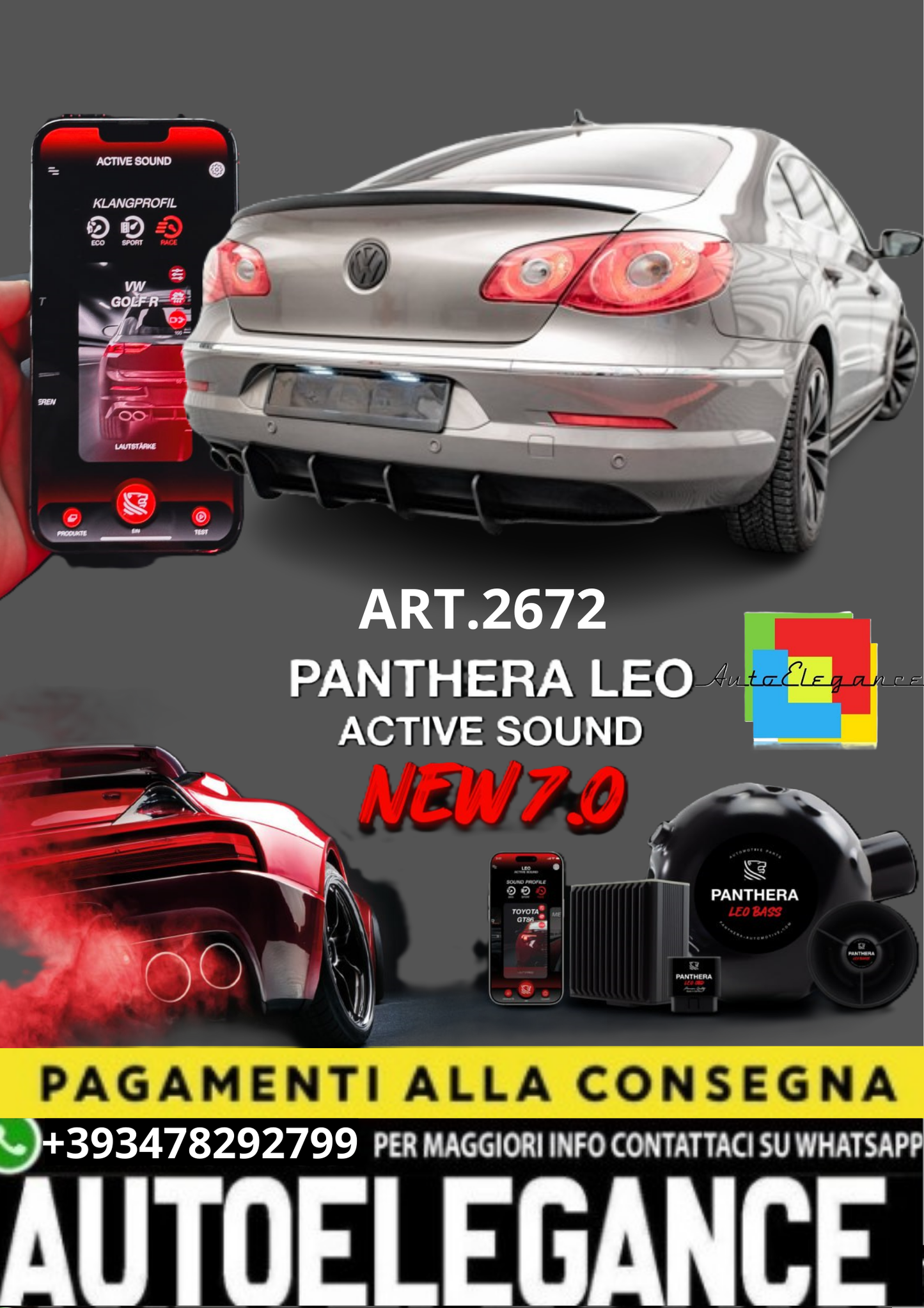 💥ART.2672 PANTHERA SOUND SYSTEM ADATTO PER VOLKSWAGEN PASSAT CC💥