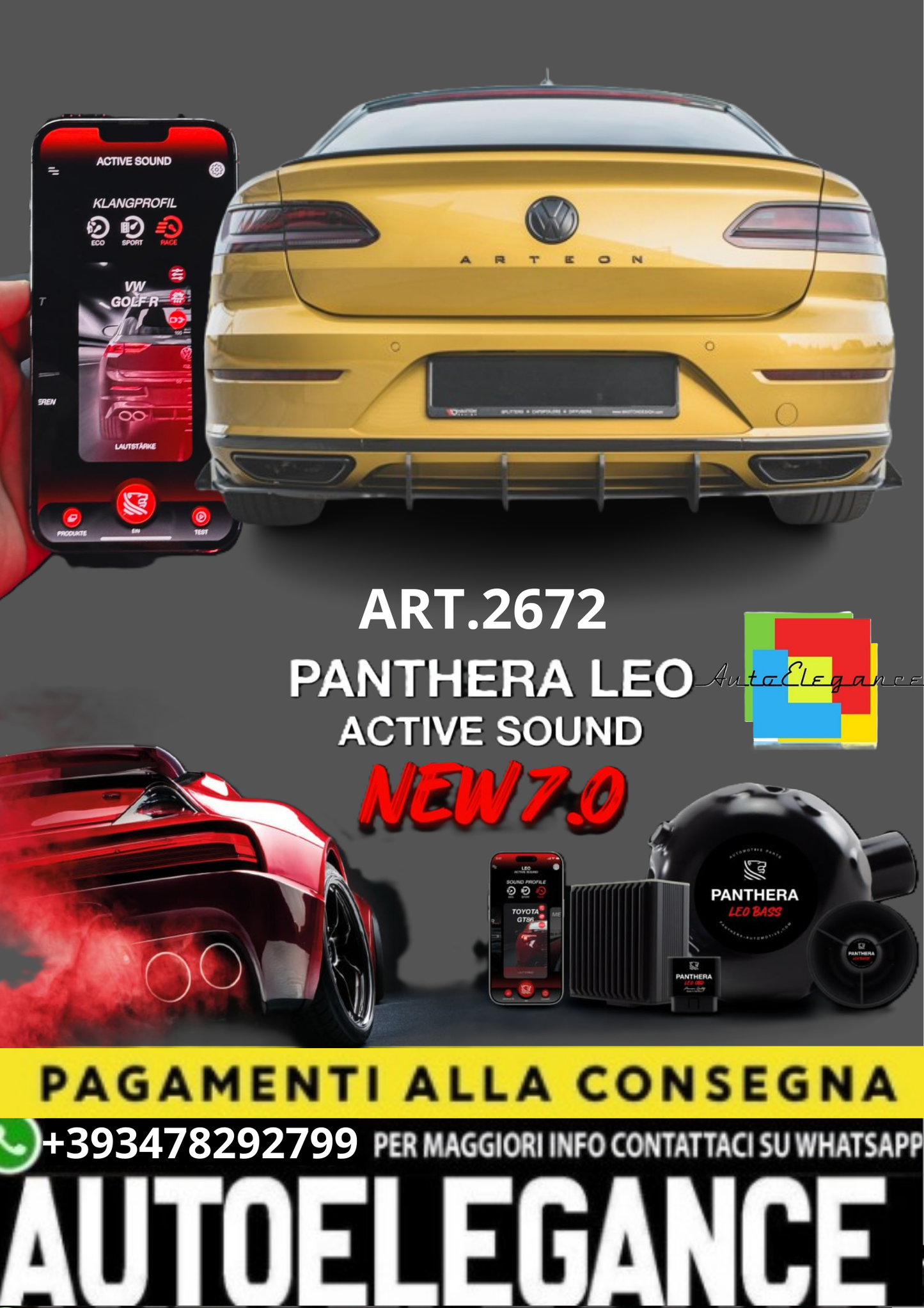 💥ART.2672 PANTHERA SOUND SYSTEM ADATTO PER VOLKSWAGEN ARTEON R-LINE💥