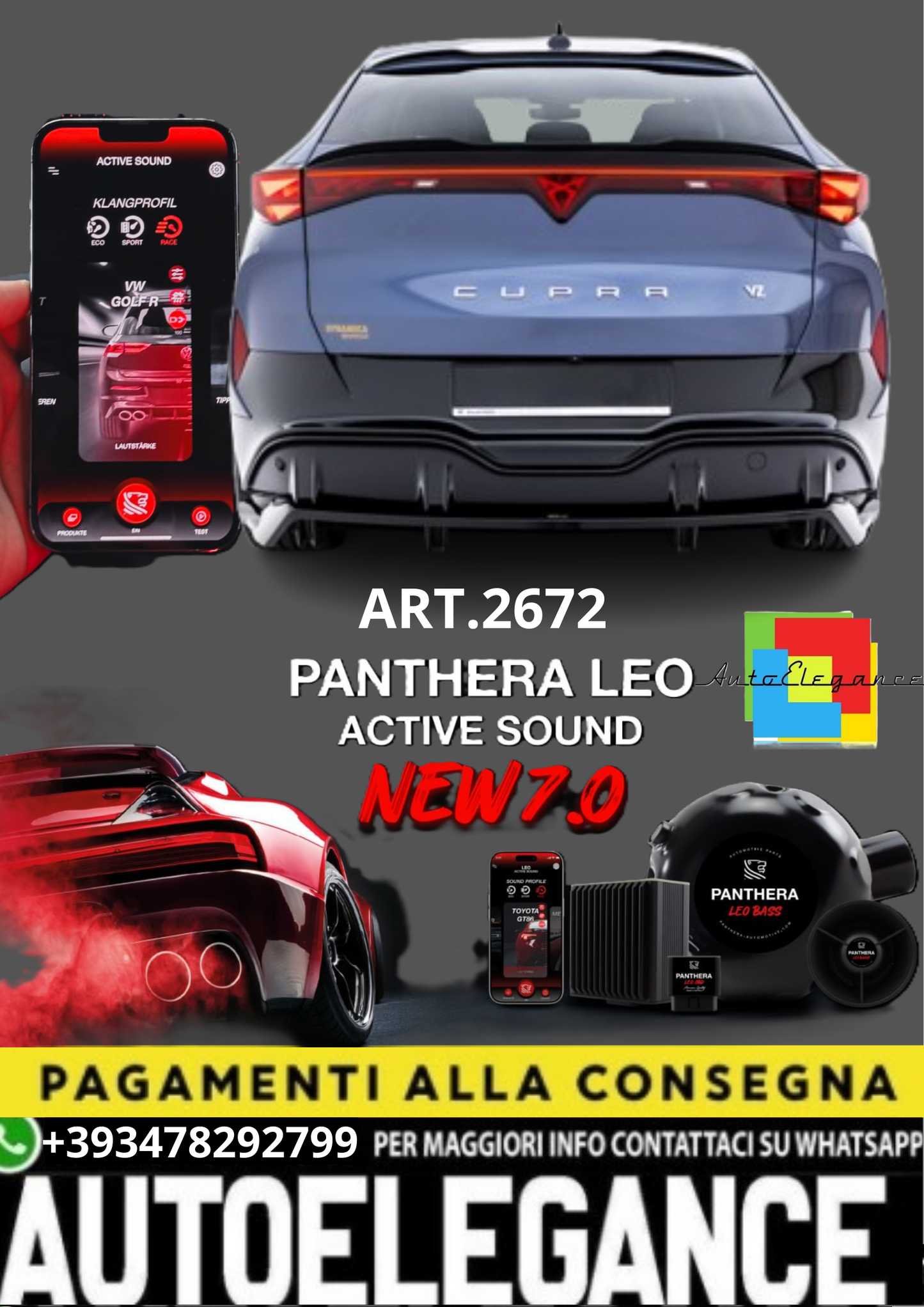 💥💣 ART.2672 PANTHERA SOUND SYSTEM ADATTO PER CUPRA TAVASCAN MK1💣💥