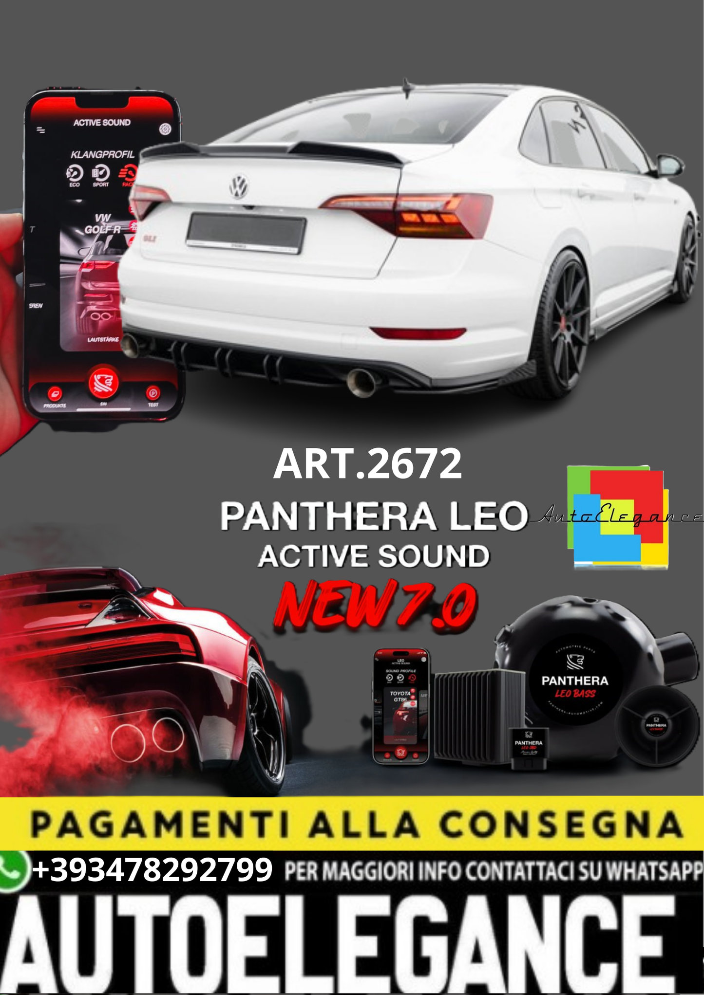 💥ART.2672 PANTHERA SOUND SYSTEM ADATTO PER VOLKSWAGEN JETTA MK7💥