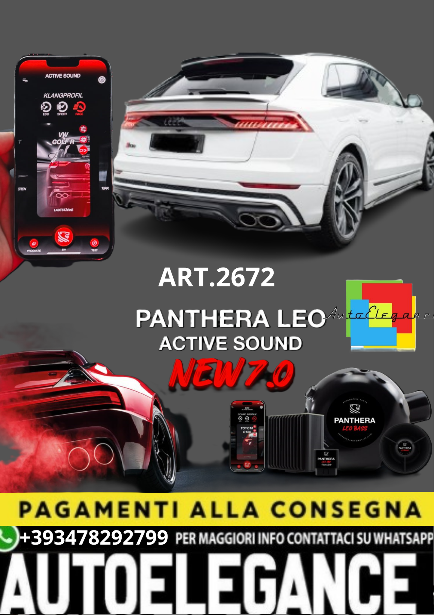 🔥ART.2672 PANTHERA SOUND SYSTEM ADATTO PER AUDI SQ8 Mk1🔥