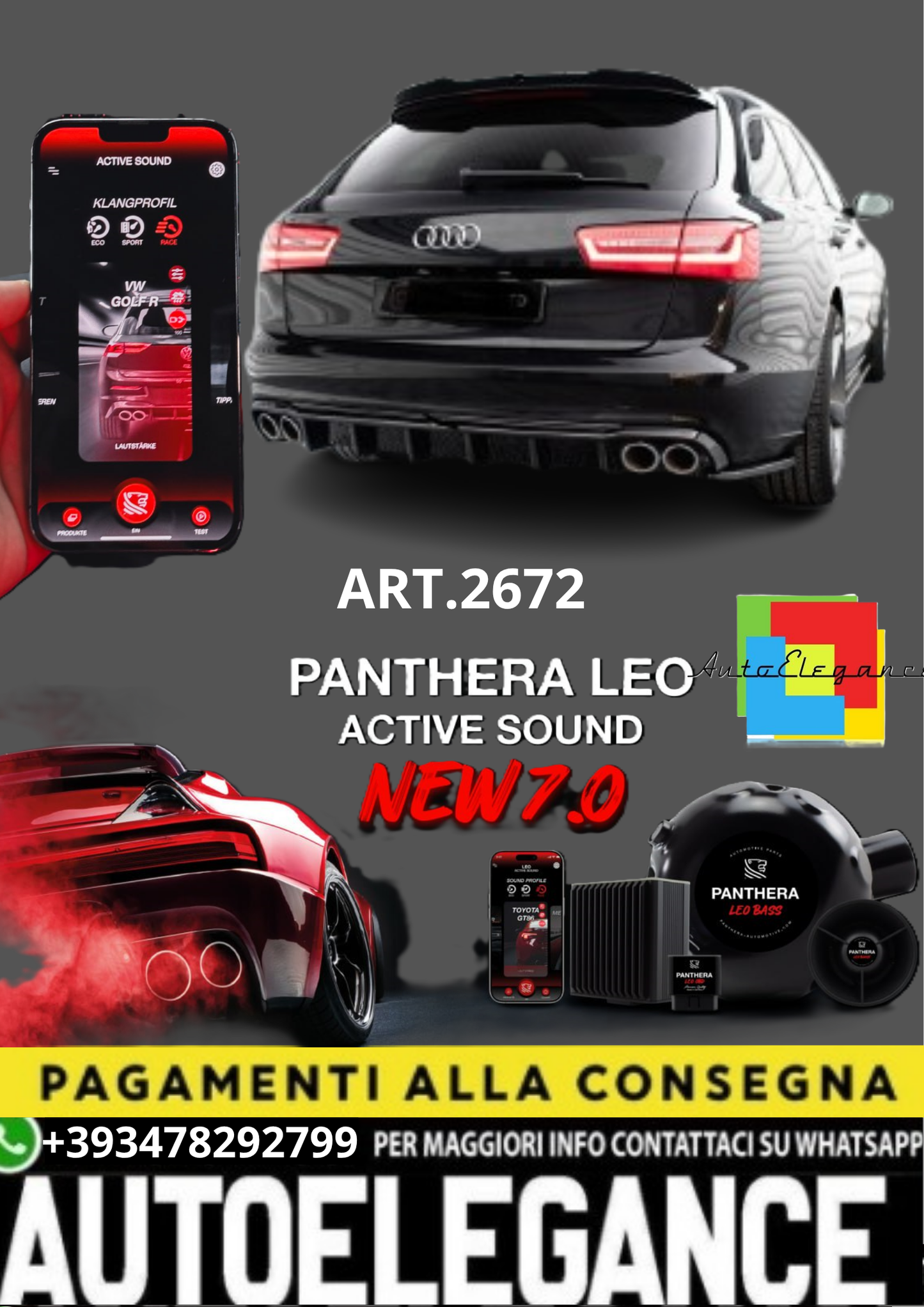🔥ART.2672 PANTHERA SOUND SYSTEM ADATTO PER AUDI  A6 AVANT C7🔥