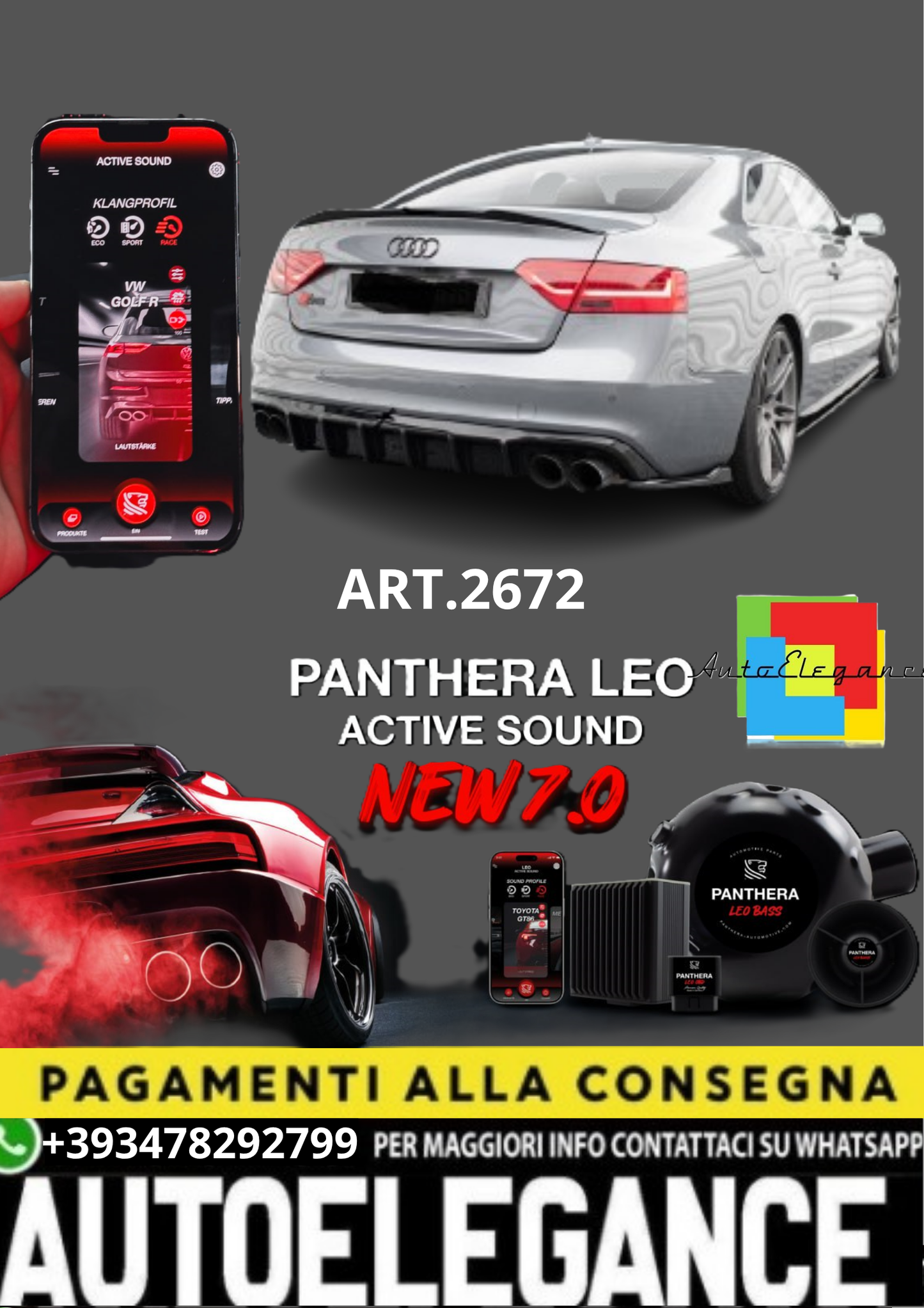 🔥ART.2672 PANTHERA SOUND SYSTEM ADATTO PER AUDI S5 / A5 S-LINE  8T FACELIFT🔥