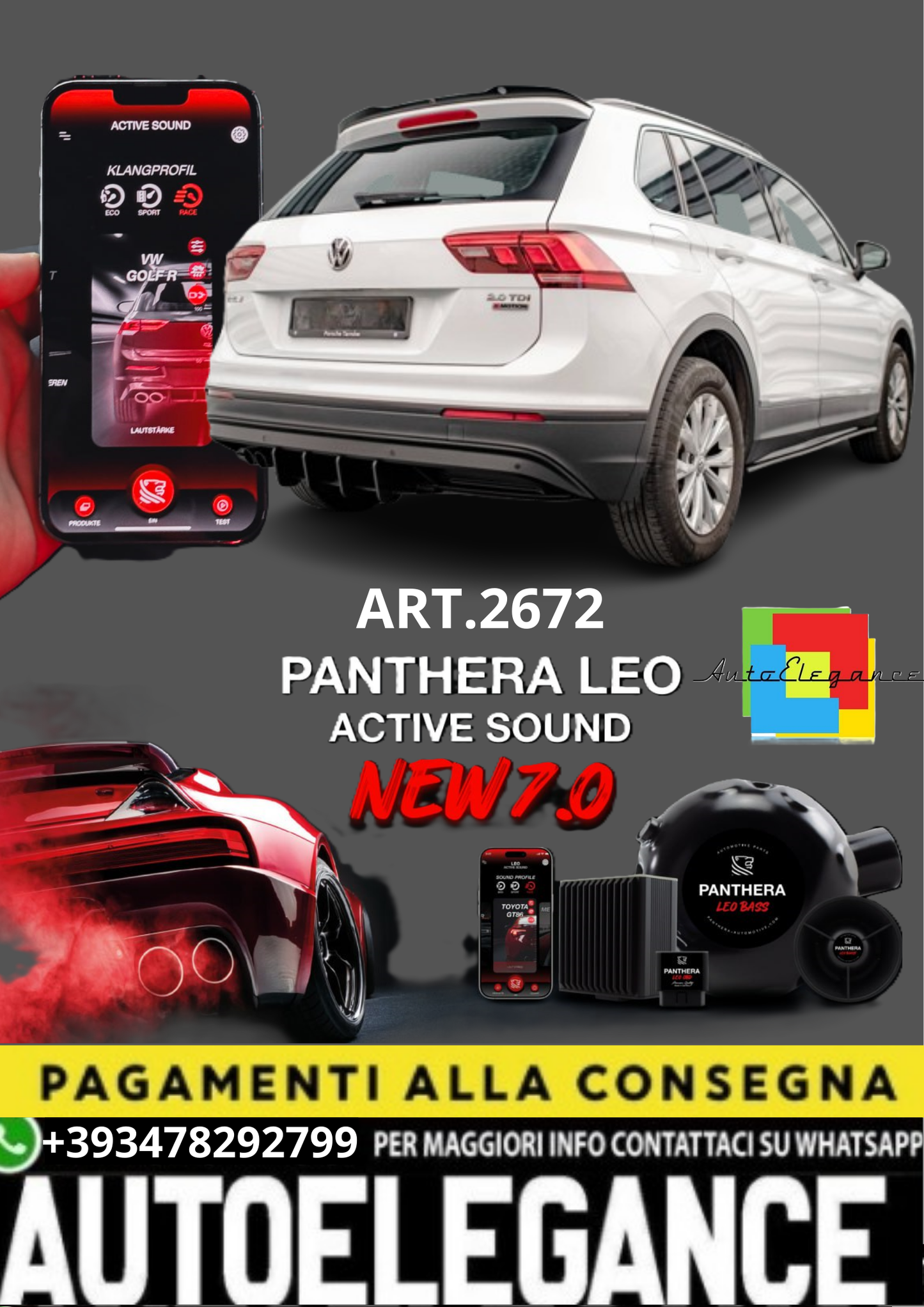 💥ART.2672 PANTHERA SOUND SYSTEM ADATTO PER VOLKSWAGEN TIGUAN MK2💥