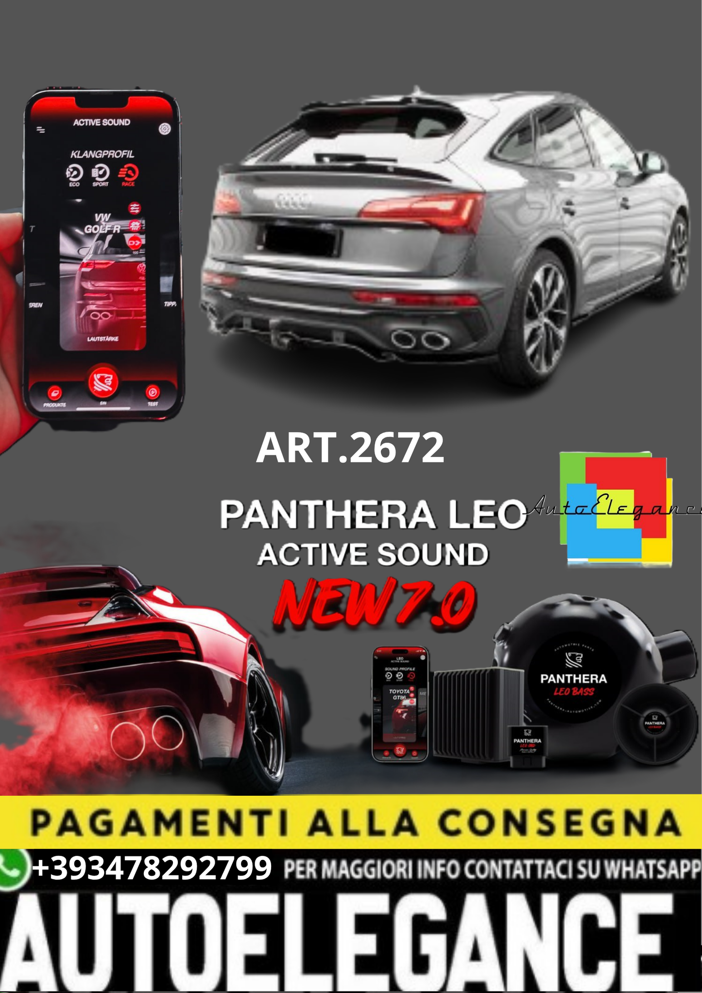 🔥ART.2672 PANTHERA SOUND SYSTEM ADATTO PER AUDI SQ5 / Q5 S-LINE SPORTBACK 🔥