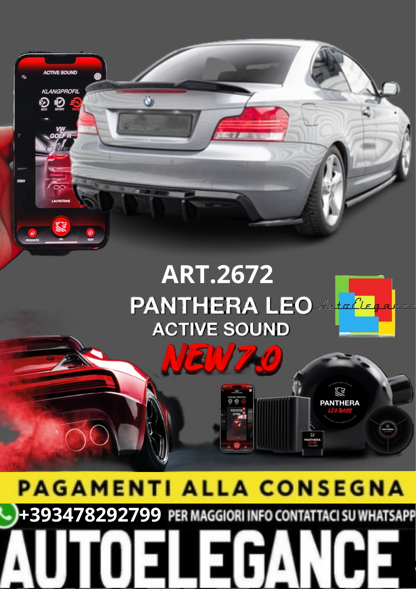 💥💣 ART.2672 PANTHERA SOUND SYSTEM ADATTO PER BMW SERIE 1 E82💣💥