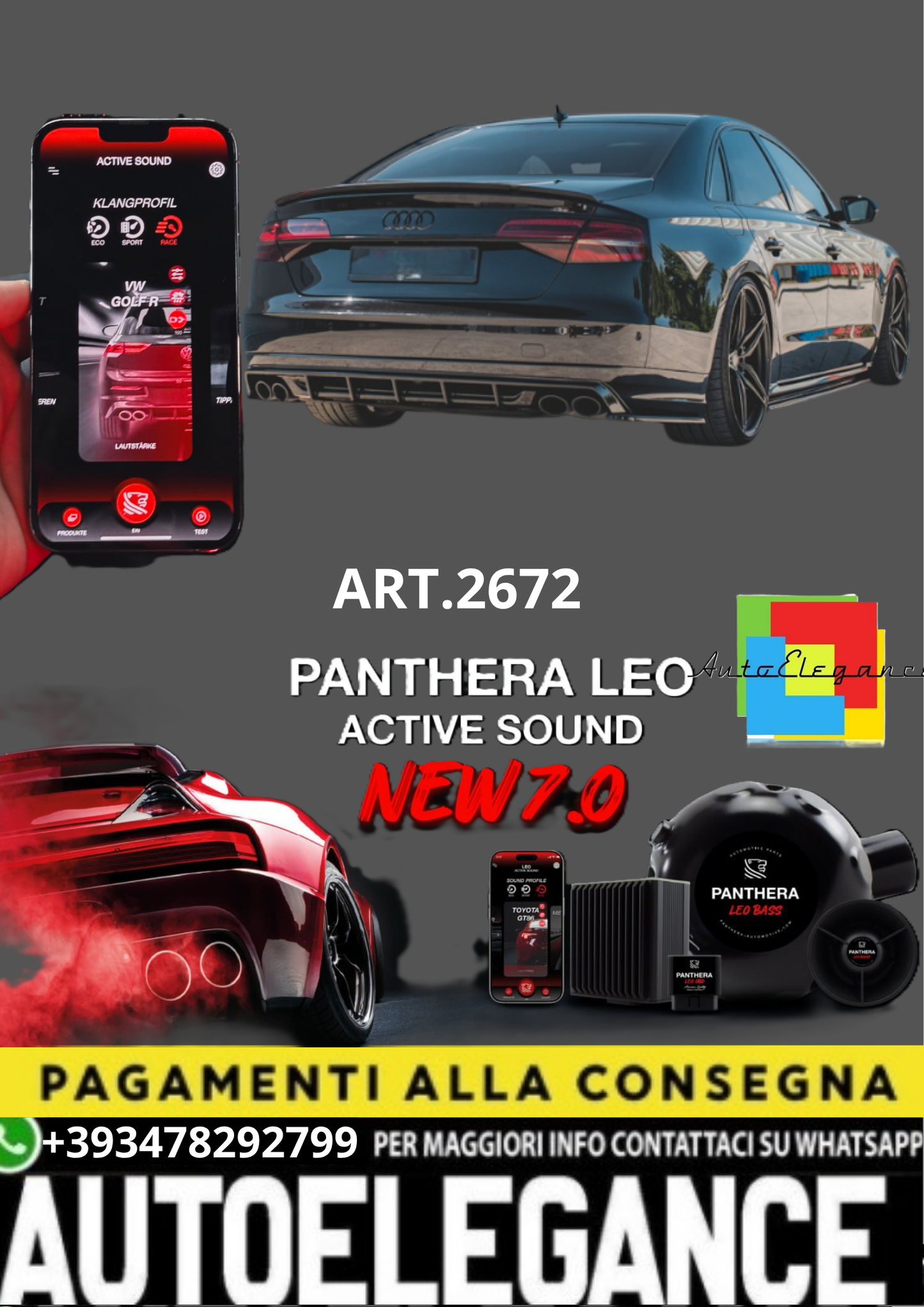 🔥ART.2672 PANTHERA SOUND SYSTEM ADATTO PER AUDI S8 D4 FACELIFT🔥