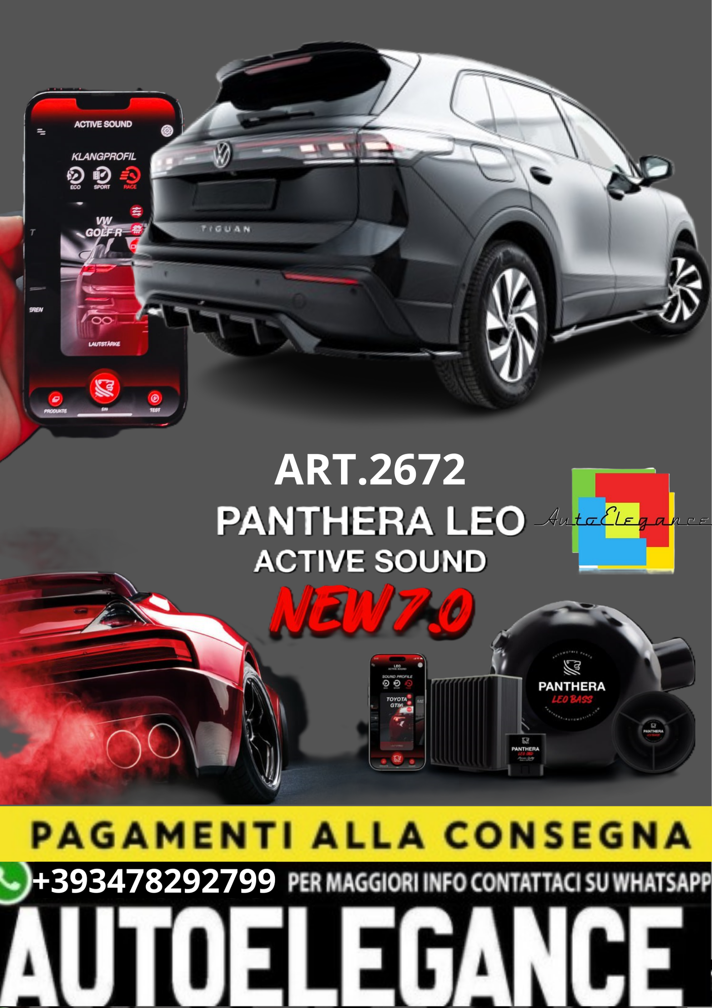 💥ART.2672 PANTHERA SOUND SYSTEM ADATTO PER VOLKSWAGEN TIGUAN MK3💥