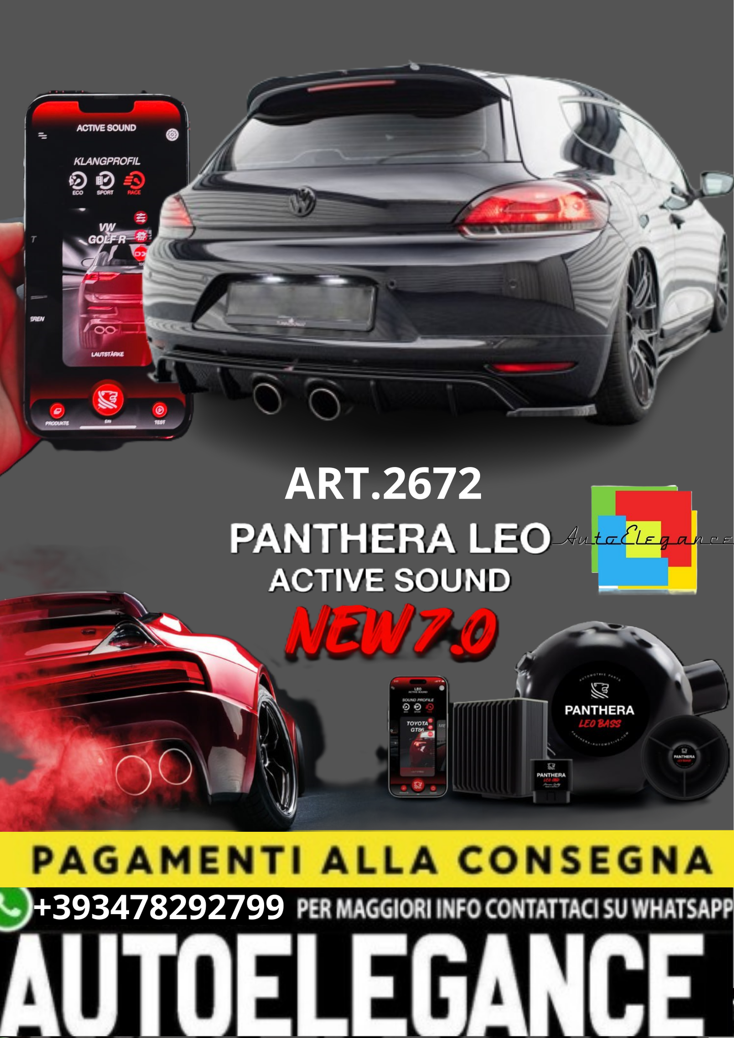 💥ART.2672 PANTHERA SOUND SYSTEM ADATTO PER VOLKSWAGEN SCIROCCO MK3💥