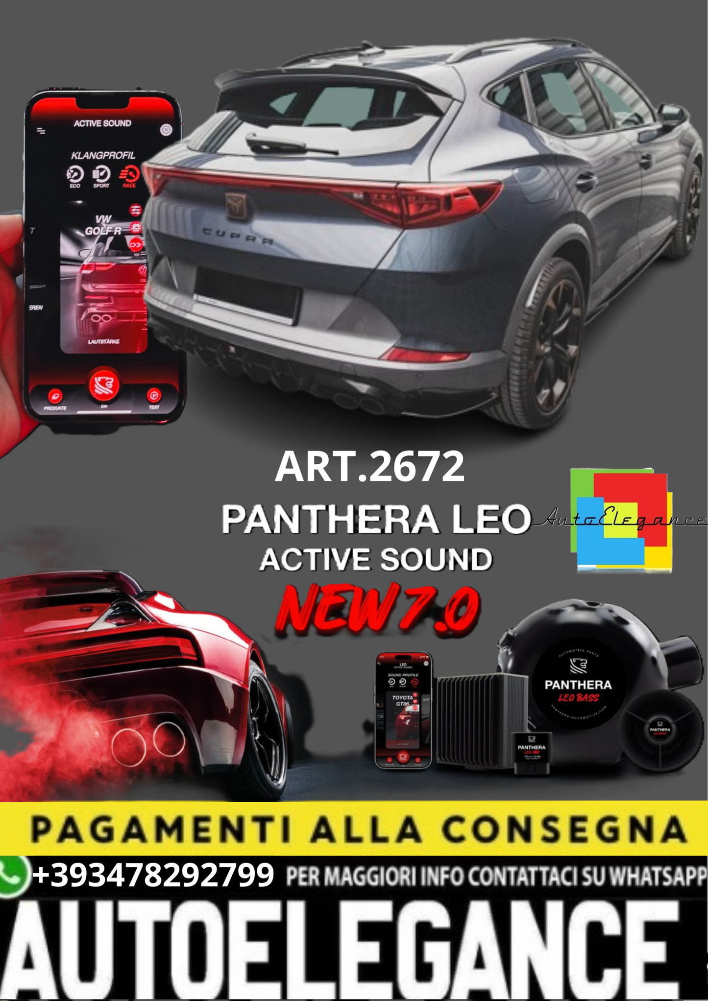 💥💣 ART.2672 PANTHERA SOUND SYSTEM ADATTO PER CUPRA FORMENTOR MK1 FACELIFT💣💥