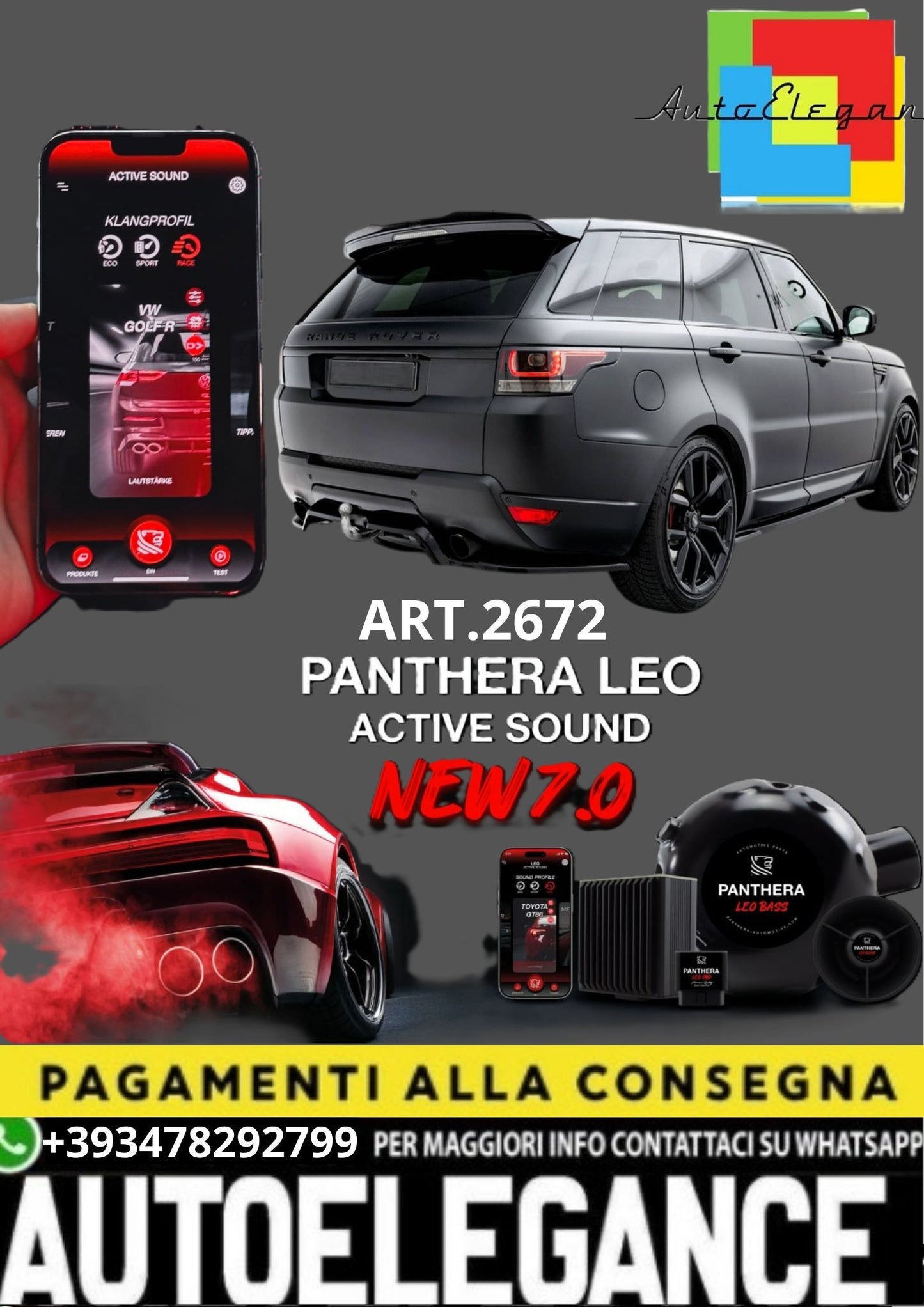 💥ART.2672 PANTHERA SOUND SYSTEM ADATTO PER  LAND ROVER RANGE ROVER SPORT MK-2💥