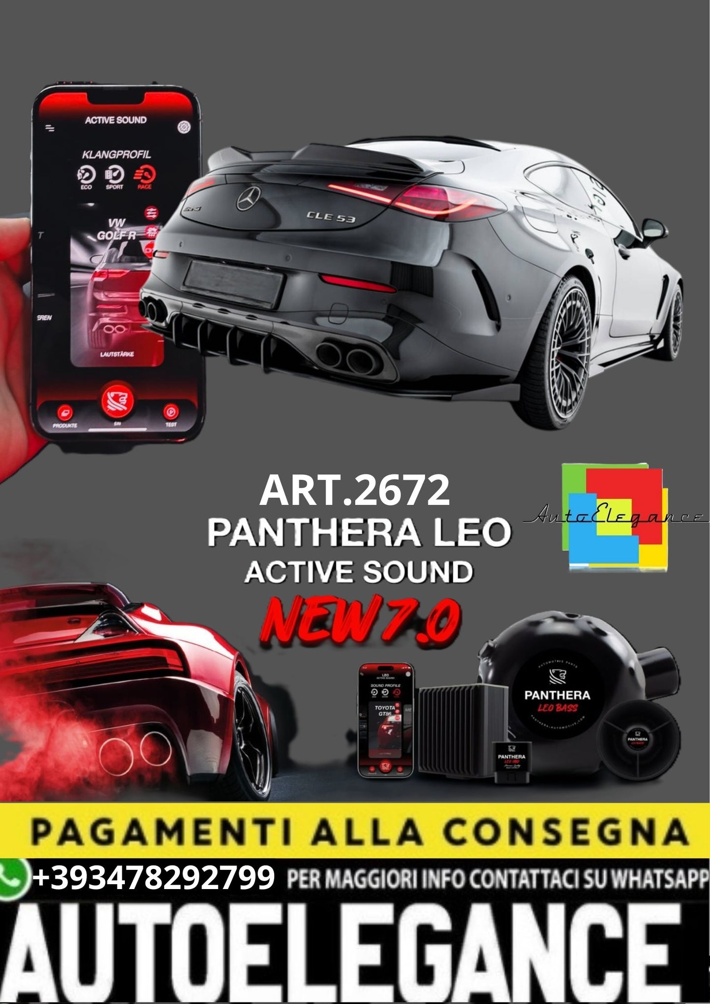 💥 ART.2672 PANTHERA SOUND SYSTEM ADATTO PER  MERCEDES BENZ  CLE 53 C236 AMG💥