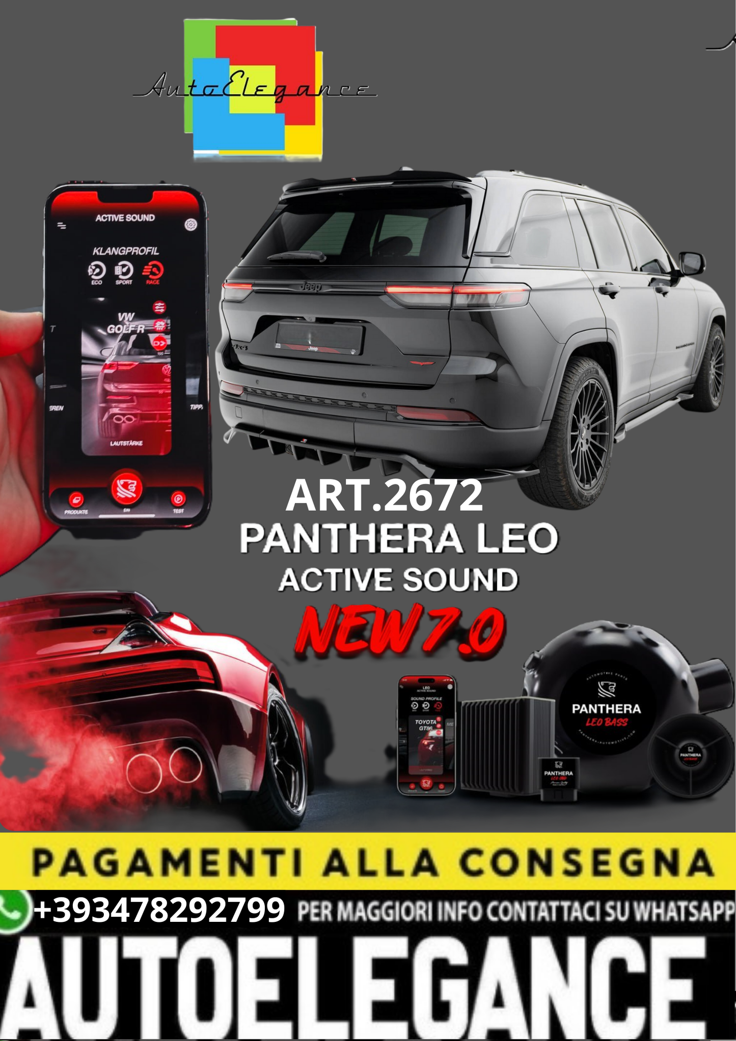 🎀ART.2672 PANTHERA SOUND SYSTEM ADATTO PER Jeep Grand Cherokee Mk5🎀