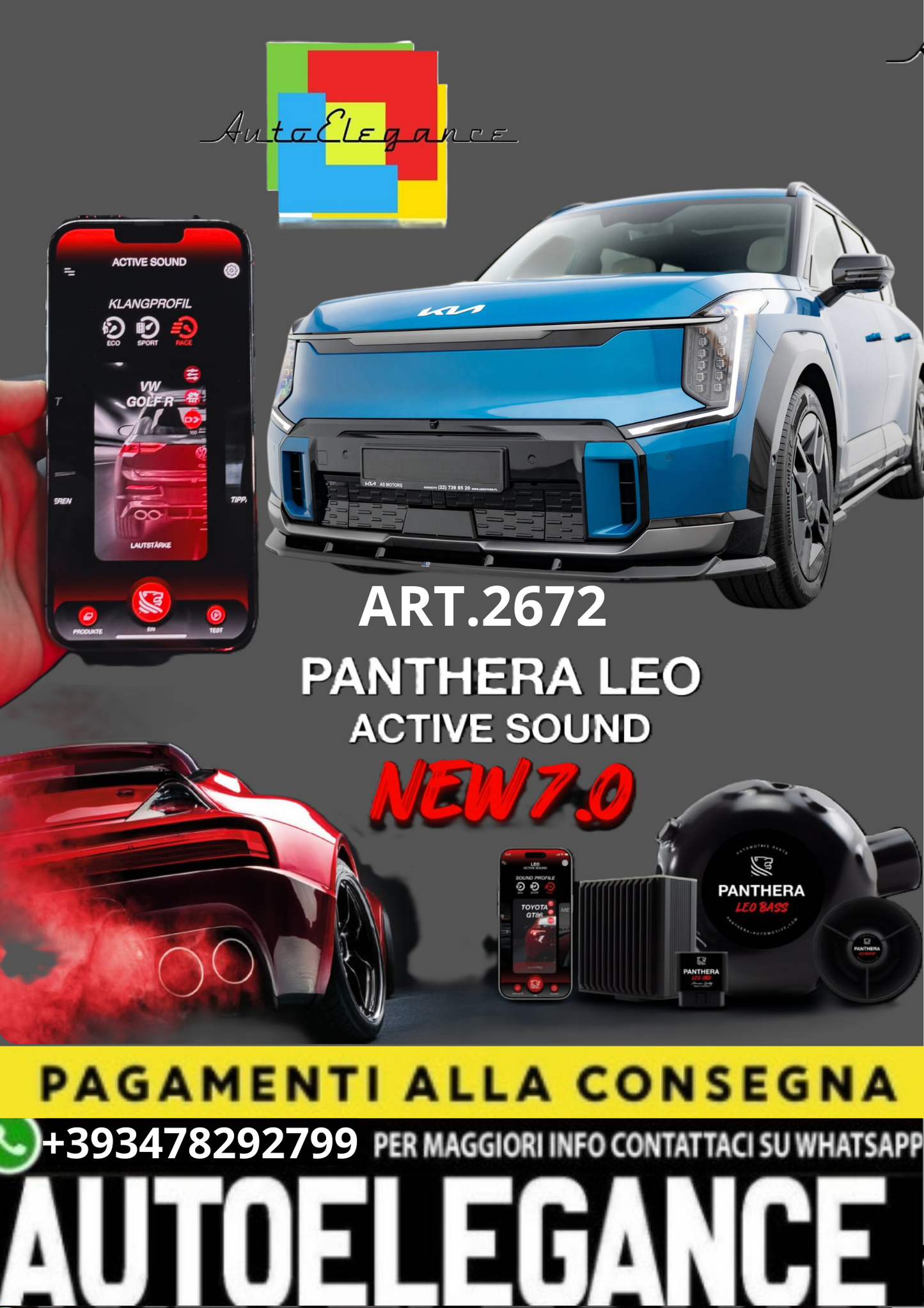 🎀ART.2672 PANTHERA SOUND SYSTEM ADATTO PER  Kia EV9 GT-Line Mk1🎀