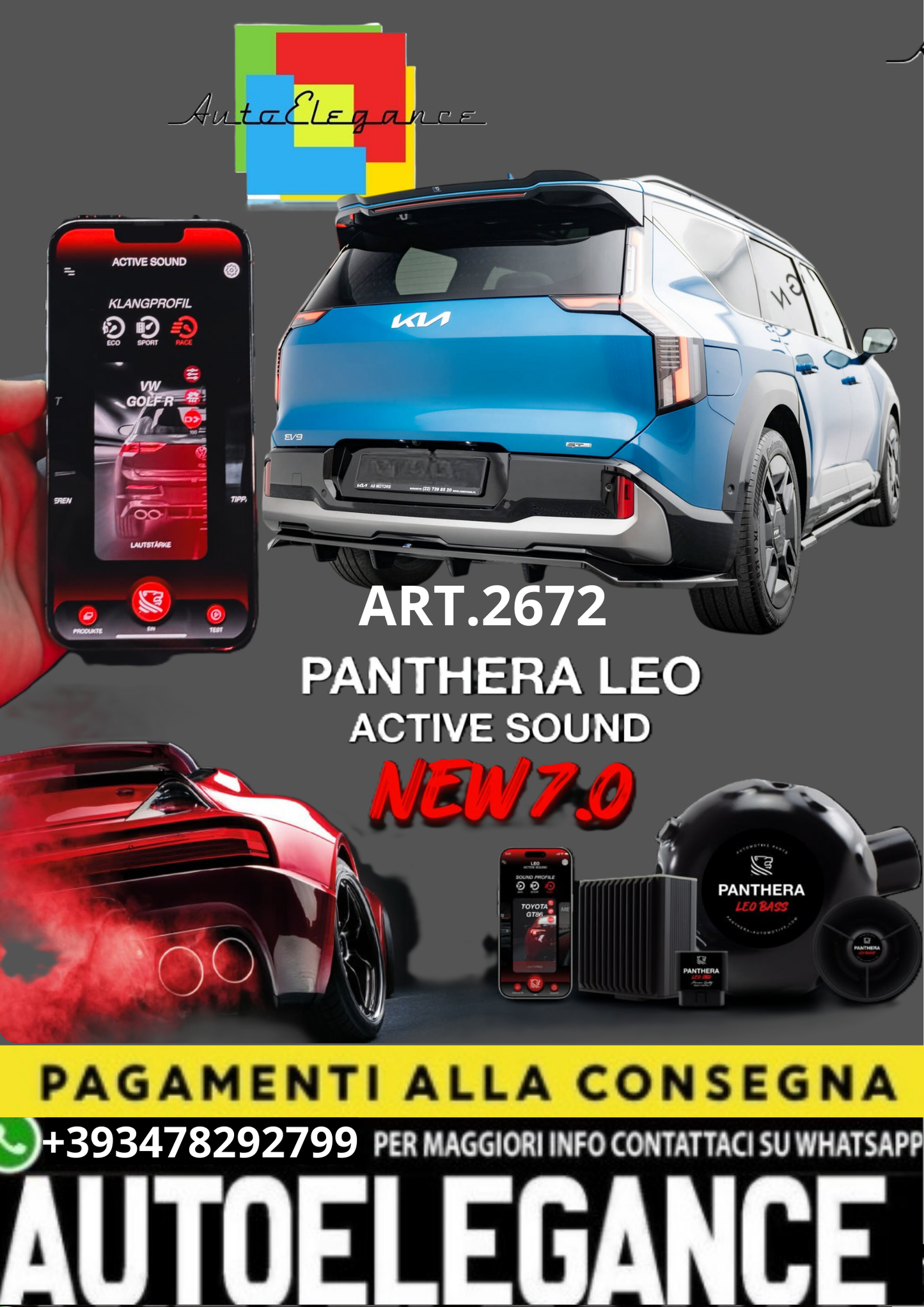 🎀ART.2672 PANTHERA SOUND SYSTEM ADATTO PER Kia EV9 GT-Line 🎀