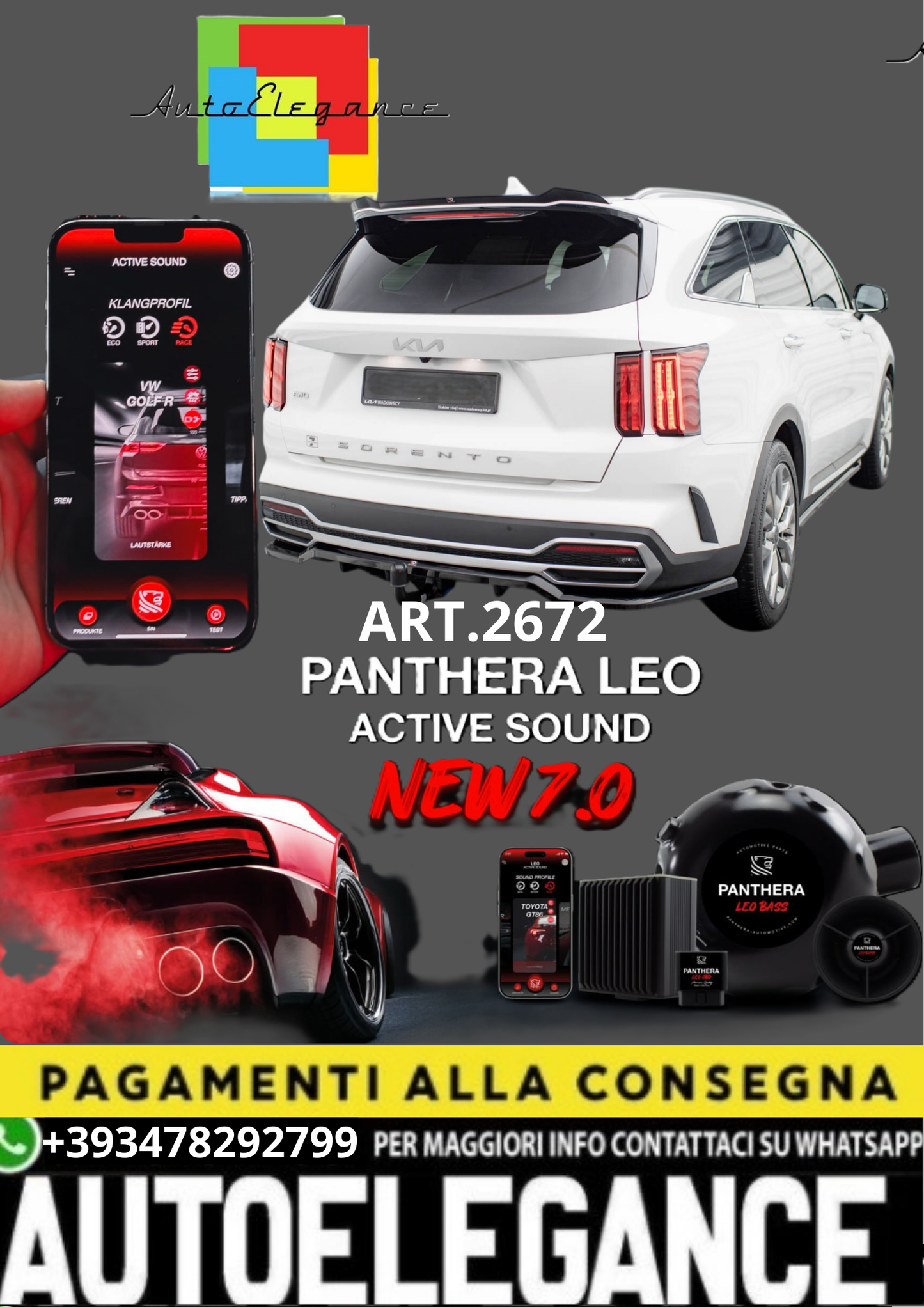 🎀ART.2672 PANTHERA SOUND SYSTEM ADATTO PER Kia Sorento Mk4🎀