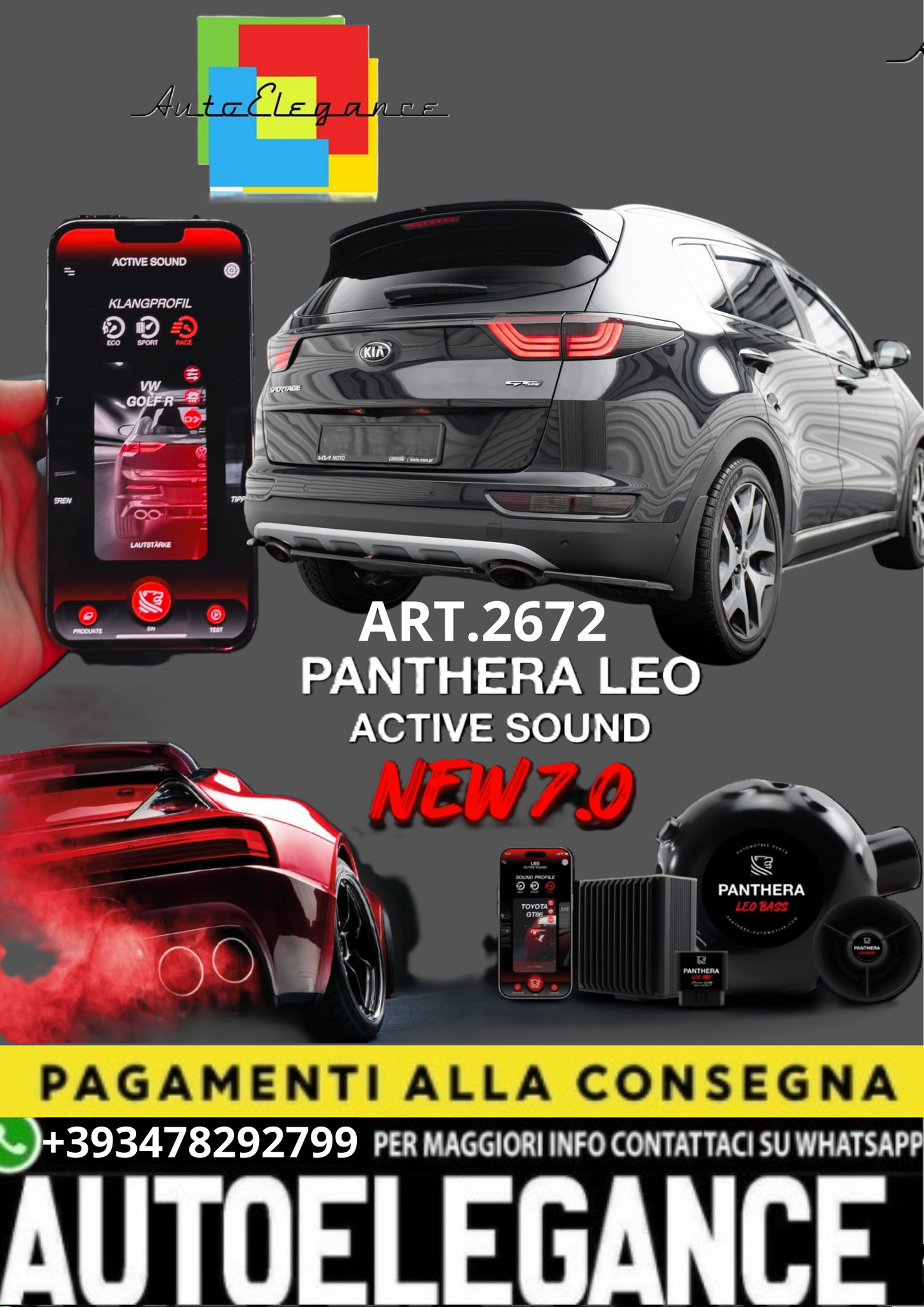 🎀ART.2672 PANTHERA SOUND SYSTEM ADATTO PER  KIA SPORTAGE mk4 GT-Line🎀