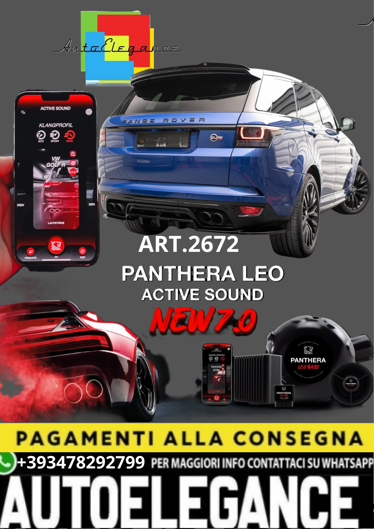 🎀ART.2672 PANTHERA SOUND SYSTEM ADATTO PER  Land Rover Rover Sport SVR 🎀
