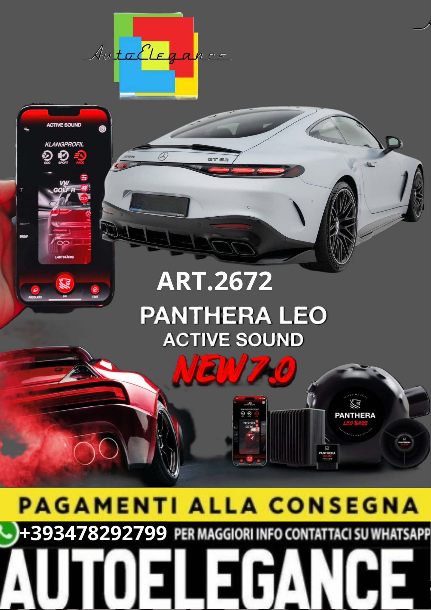 🎀ART.2672 PANTHERA SOUND SYSTEM ADATTO PER Mercedes-AMG GT  C192🎀