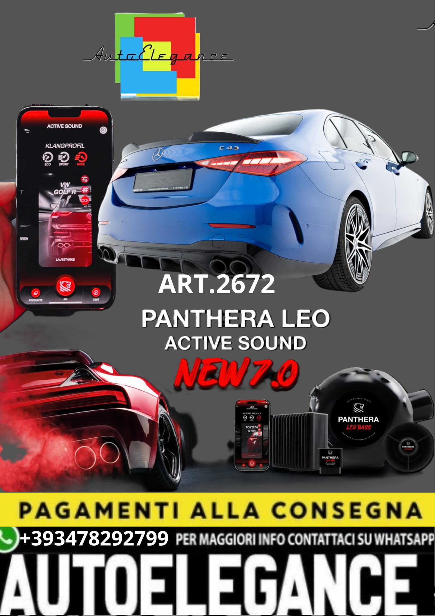🎀ART.2672 PANTHERA SOUND SYSTEM ADATTO PER  Mercedes-AMG C 43 / AMG-Line🎀